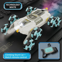HKM-315539 8WD 360 Rotating Climbing Stunt RC Car - Remote Control with Spray Feature, 50m Range, Indoor-Outdoor Use