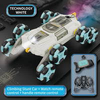 HKM-315539 8WD 360 Rotating Climbing Stunt RC Car - Remote Control with Spray Feature, 50m Range, Indoor-Outdoor Use