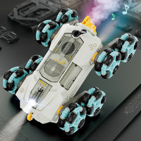 HKM-315539 8WD 360 Rotating Climbing Stunt RC Car - Remote Control with Spray Feature, 50m Range, Indoor-Outdoor Use
