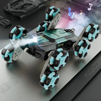 HKM-315539 8WD 360 Rotating Climbing Stunt RC Car - Remote Control with Spray Feature, 50m Range, Indoor-Outdoor Use