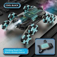 HKM-315539 8WD 360 Rotating Climbing Stunt RC Car - Remote Control with Spray Feature, 50m Range, Indoor-Outdoor Use