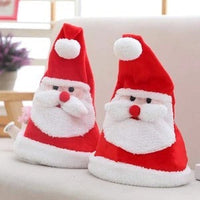 HKM-315731 Musical Red Santa Hat for Christmas Parties - Adjustable Size and Soft Plush Material