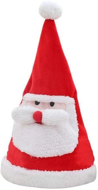 HKM-315731 Musical Red Santa Hat for Christmas Parties - Adjustable Size and Soft Plush Material