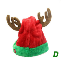 HKM-315731 Musical Red Santa Hat for Christmas Parties - Adjustable Size and Soft Plush Material