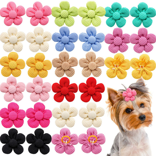 HKM-315795 Spring Flower Pet Headdress for Dogs and Cats - Mixed Color Floral Accessory