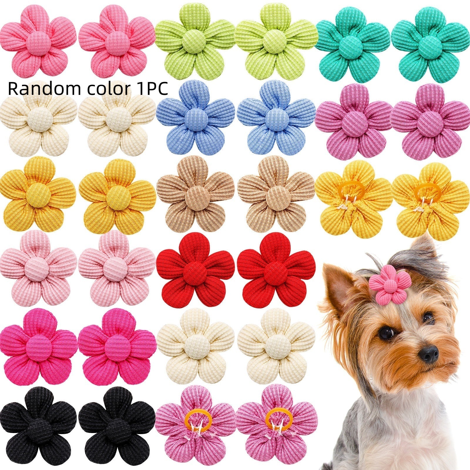 HKM-315795 Spring Flower Pet Headdress for Dogs and Cats - Mixed Color Floral Accessory