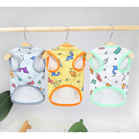 HKM-315859 Casual Spring and Summer Pet Clothing for Dogs and Cats, Available in Yellow, Blue, and White, Sizes S to XXL