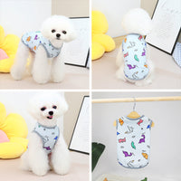 HKM-315859 Casual Spring and Summer Pet Clothing for Dogs and Cats, Available in Yellow, Blue, and White, Sizes S to XXL