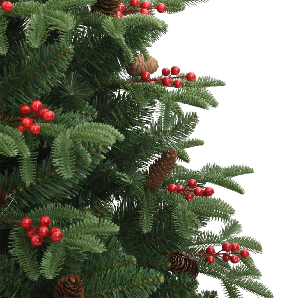 HKM-315923 Foldable 180 cm Artificial Christmas Tree with Lifelike Cones & Berries