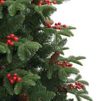 HKM-315923 Foldable 180 cm Artificial Christmas Tree with Lifelike Cones & Berries