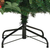 HKM-315923 Foldable 180 cm Artificial Christmas Tree with Lifelike Cones & Berries