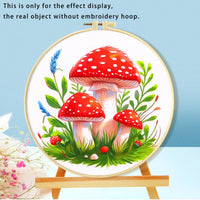 HKM-316115 Mushroom Embroidery DIY Kit with Various Cartoon Designs and Complete Accessories