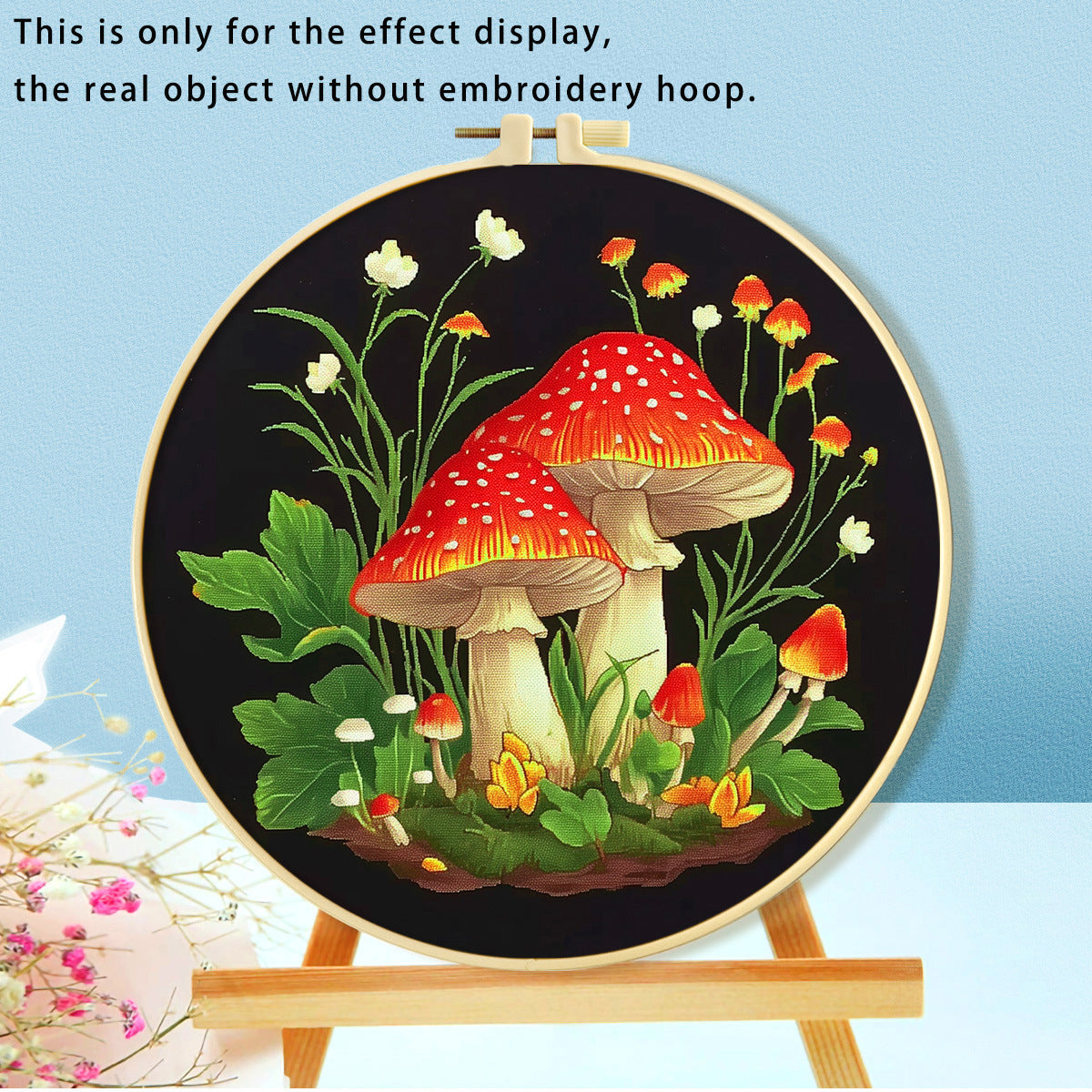 KTX-316115 Mushroom Embroidery DIY Kit with Various Cartoon Designs and Complete Accessories