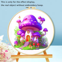 HKM-316115 Mushroom Embroidery DIY Kit with Various Cartoon Designs and Complete Accessories