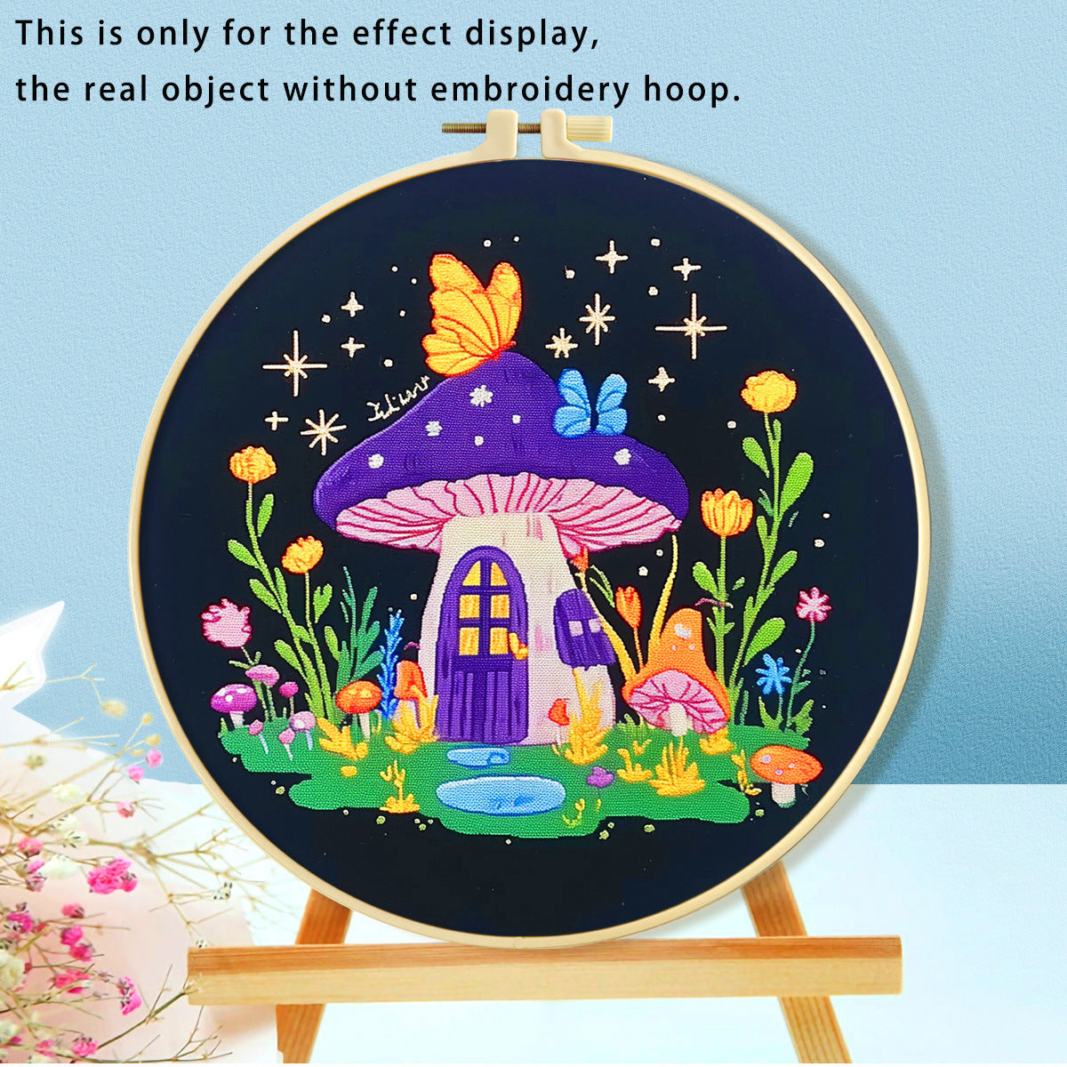 KTX-316115 Mushroom Embroidery DIY Kit with Various Cartoon Designs and Complete Accessories