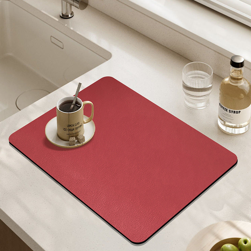 HKM-316179 Absorbent Square Drying Mat for Bar Counter and Kitchen Basin - Non-slip Water Draining Pad