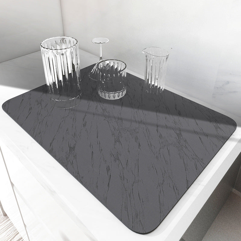 HKM-316179 Absorbent Square Drying Mat for Bar Counter and Kitchen Basin - Non-slip Water Draining Pad
