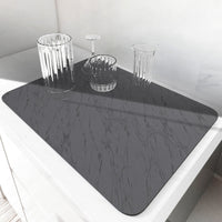 HKM-316179 Absorbent Square Drying Mat for Bar Counter and Kitchen Basin - Non-slip Water Draining Pad