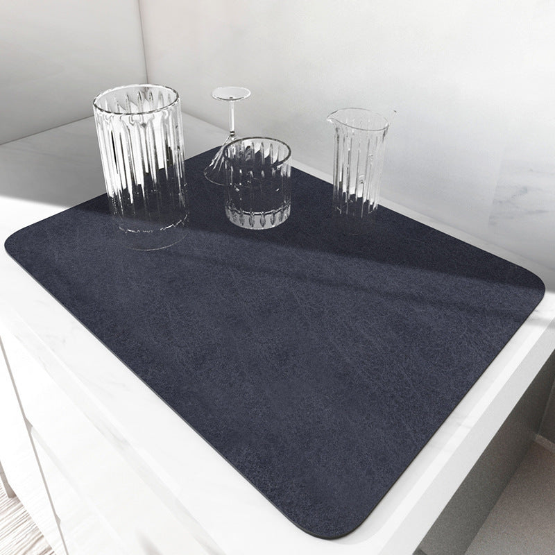 HKM-316179 Absorbent Square Drying Mat for Bar Counter and Kitchen Basin - Non-slip Water Draining Pad