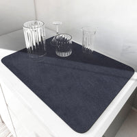 HKM-316179 Absorbent Square Drying Mat for Bar Counter and Kitchen Basin - Non-slip Water Draining Pad