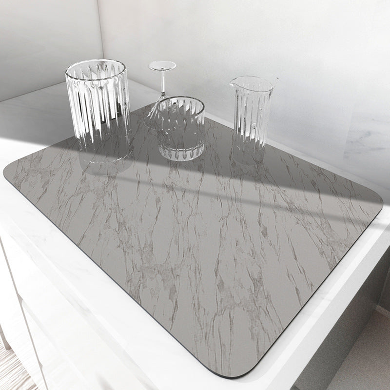 HKM-316179 Absorbent Square Drying Mat for Bar Counter and Kitchen Basin - Non-slip Water Draining Pad