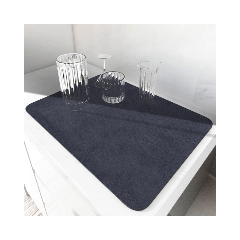 HKM-316179 Absorbent Square Drying Mat for Bar Counter and Kitchen Basin - Non-slip Water Draining Pad