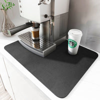 HKM-316179 Absorbent Square Drying Mat for Bar Counter and Kitchen Basin - Non-slip Water Draining Pad