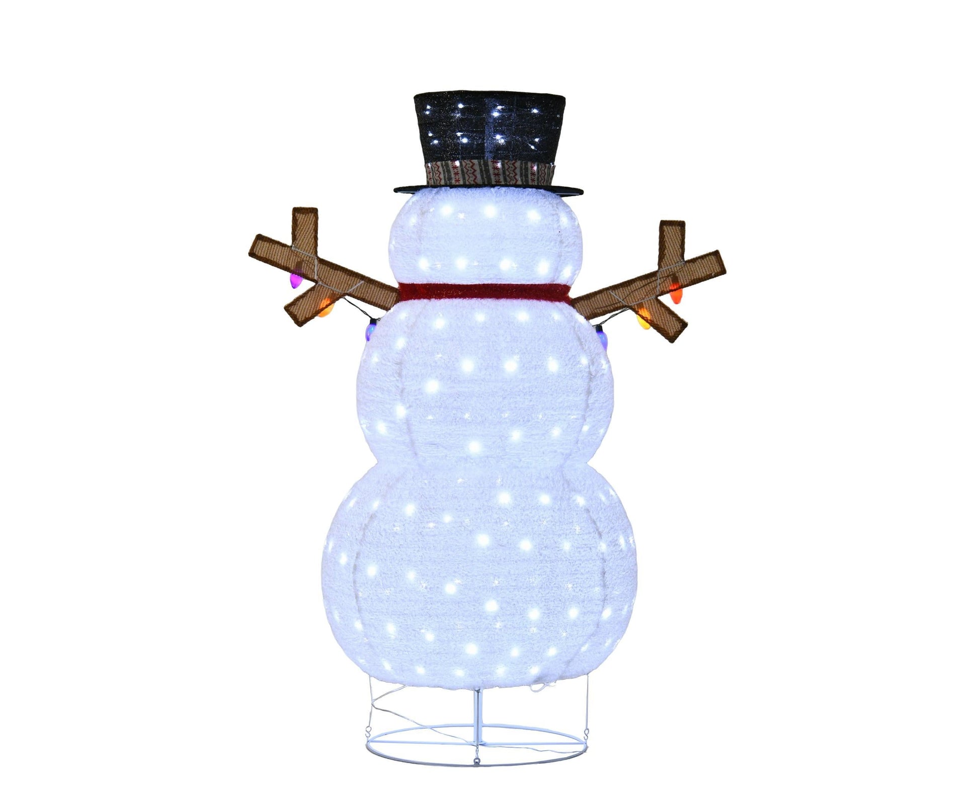 HKM-316243 Plush Snowman Lantern with Warm LED Lights for Indoor and Outdoor Holiday Decor