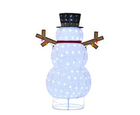 HKM-316243 Plush Snowman Lantern with Warm LED Lights for Indoor and Outdoor Holiday Decor