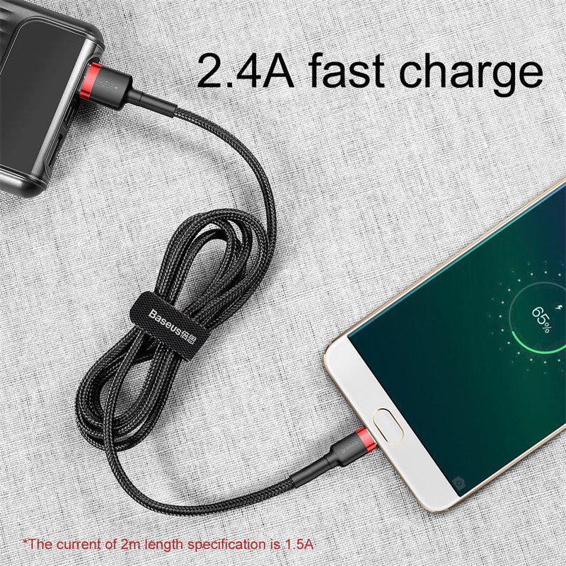 HKM-316307 Android Data Cable for Fast Charging - Compatible with Xiaomi Devices - Red, Gray, and Black Options