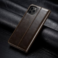 HKM-316371 Stylish PU Leather Wallet Case with Card Holder for iPhone Models