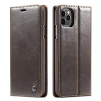 HKM-316371 Stylish PU Leather Wallet Case with Card Holder for iPhone Models