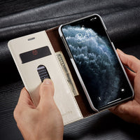 HKM-316371 Stylish PU Leather Wallet Case with Card Holder for iPhone Models