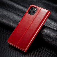 HKM-316371 Stylish PU Leather Wallet Case with Card Holder for iPhone Models
