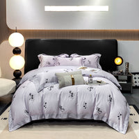 HKM-316435 Luxury Long-staple Cotton Four-piece Bedding Set with Geometric Design in Multiple Sizes