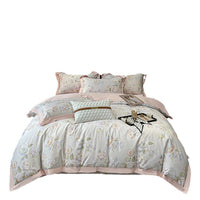 HKM-316435 Luxury Long-staple Cotton Four-piece Bedding Set with Geometric Design in Multiple Sizes