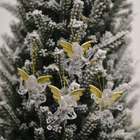 HKM-316563 Transparent Angel Pendant Christmas Ornament - 4-Pack Decorative Holiday Supplies