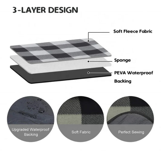 KTX-316627 Lightweight Waterproof Foldable Camping Mat for 6-8 People - PEVA Picnic Blanket