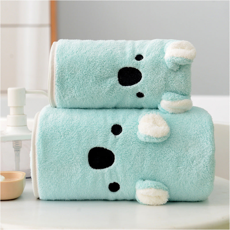 HKM-316691 Coral Velvet Bath Towel Set with Rabbit Ears in Gift Box - Various Colors Available