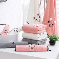 HKM-316691 Coral Velvet Bath Towel Set with Rabbit Ears in Gift Box - Various Colors Available