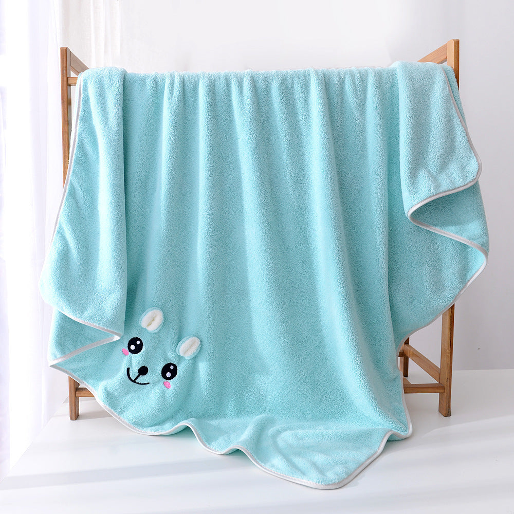 HKM-316691 Coral Velvet Bath Towel Set with Rabbit Ears in Gift Box - Various Colors Available