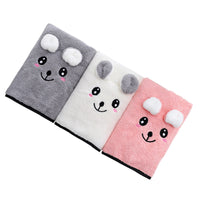 HKM-316691 Coral Velvet Bath Towel Set with Rabbit Ears in Gift Box - Various Colors Available