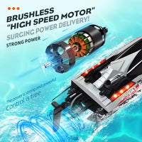 HKM-316691 High-Speed 2.4G Brushless Motor Remote Control Speedboat, 55 km/h, Electric Toy for Ages 5 and Up