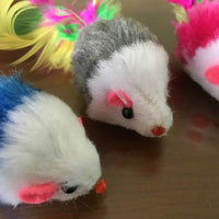 HKM-316883 Colored feather tail mouse toy