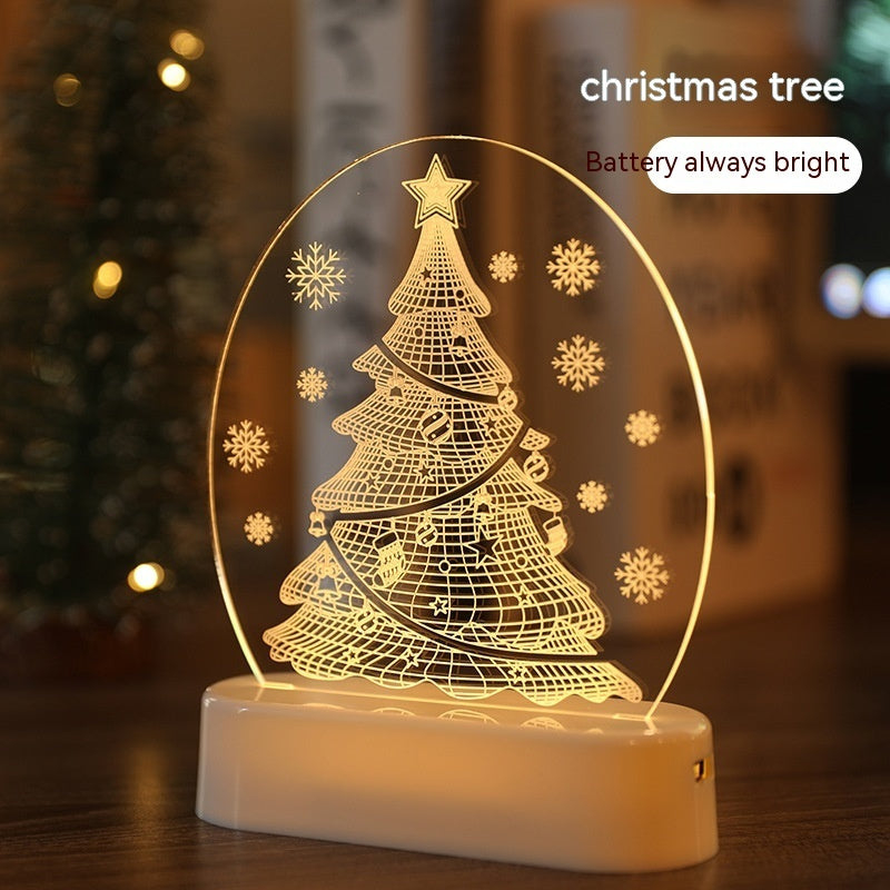 HKM-316883 Warm White Christmas Night Light Decoration - USB/Battery Powered LED Ambiance Light - 16.2cm x 13cm