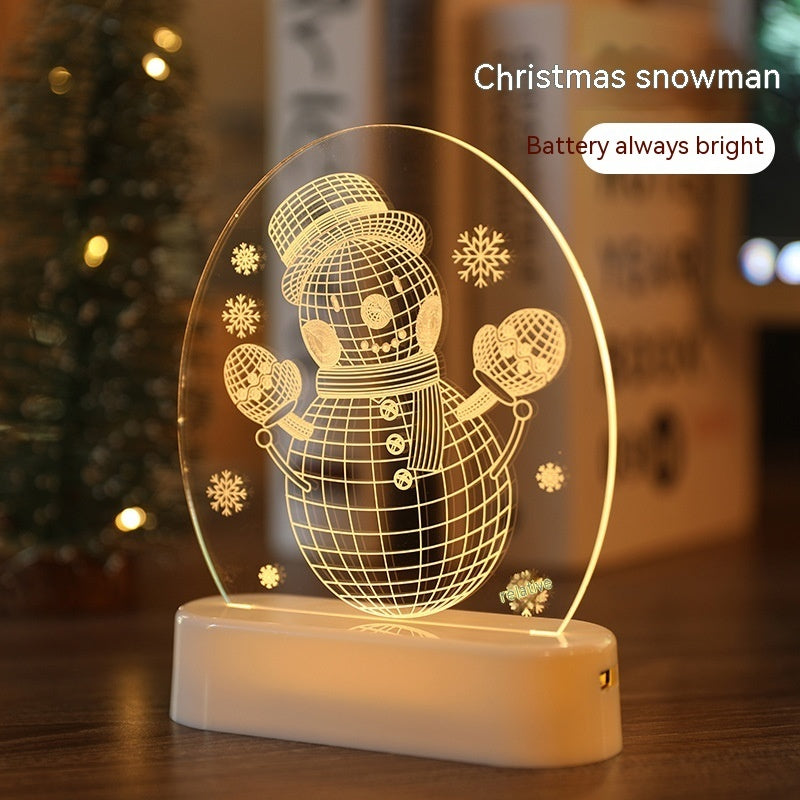 HKM-316883 Warm White Christmas Night Light Decoration - USB/Battery Powered LED Ambiance Light - 16.2cm x 13cm