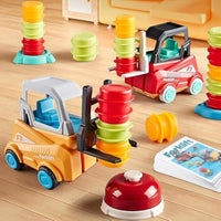 HKM-316947 Kids Montessori Engineer Forklift Balancing Stacking Game Toy