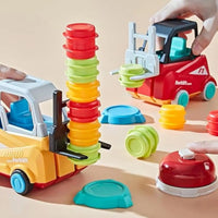 HKM-316947 Kids Montessori Engineer Forklift Balancing Stacking Game Toy
