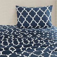 HKM-317267 Classic Geometric Four-Piece Bedding Set in Various Sizes for Modern Simplicity