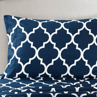 HKM-317267 Classic Geometric Four-Piece Bedding Set in Various Sizes for Modern Simplicity